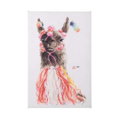 101971-L - Lama II by Mercana Studio a Hand Embellished Textured Canvas