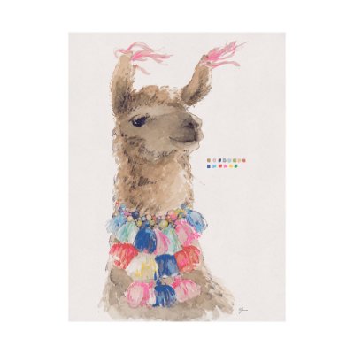 101970-L - Lama I by Mercana Studio a Hand Embellished Textured Canvas