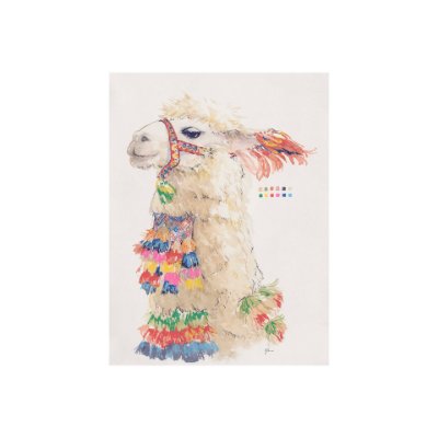 101972-S - Lama III by Mercana Studio a Hand Embellished Textured Canvas