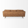 69619 - Brooks 90.2L x 34.8W x 33.5H Cognac Brown Faux Leather Three Seater Sofa W/ Medium Brown Wooden Legs