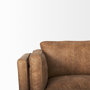 69619 - Brooks 90.2L x 34.8W x 33.5H Cognac Brown Faux Leather Three Seater Sofa W/ Medium Brown Wooden Legs