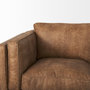 69619 - Brooks 90.2L x 34.8W x 33.5H Cognac Brown Faux Leather Three Seater Sofa W/ Medium Brown Wooden Legs