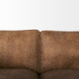 69619 - Brooks 90.2L x 34.8W x 33.5H Cognac Brown Faux Leather Three Seater Sofa W/ Medium Brown Wooden Legs