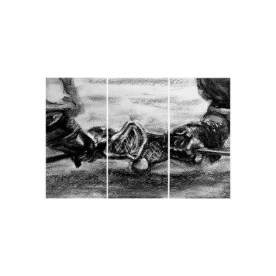 102066-S - Sports Collection Lacrosse-S 3 Piece Triptych by Mercana Studio a Hand Embellished Textured Canvas