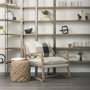 69231-AB - Taunton 80L x 10.5W x 90H Medium Brown Wood W/ Antique Nickel Metal Frame 6 Tier Shelving Unit