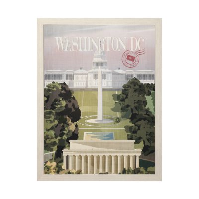 14059 - Washington DC Go USA (L) by Mercana Studio a Hand Embellished Decograph Framed Art Print
