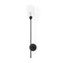 69677 - Clyde 6.0L x 8.0W x 37.0H Matte Black W/Glass Round Wall Sconce