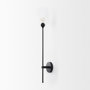 69677 - Clyde 6.0L x 8.0W x 37.0H Matte Black W/Glass Round Wall Sconce