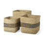 69612 - Cullen 15.7L x 15.7W x 15.7H (Set of 3) Grey Twisted Seagrass Square Basket  
