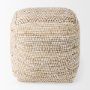 69517 - Ekani 16.0L x 16.0W x 16.0H Cream/Beige Cotton Pouf