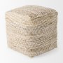 69517 - Ekani 16.0L x 16.0W x 16.0H Cream/Beige Cotton Pouf