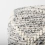 69520 - Ekiya  16.0L x 16.0W x 16.0H Black/White Yarn and Wool Patterened Pouf