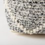 69520 - Ekiya  16.0L x 16.0W x 16.0H Black/White Yarn and Wool Patterened Pouf