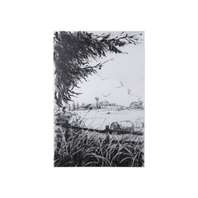 102098-S - Farm View I by Mercana Studio a Hand Embellished Textured Canvas