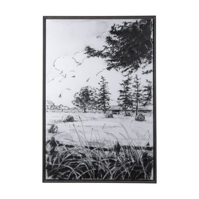 102099-FL - Farm View II by Mercana Studio a Hand Embellished Textured Framed Canvas