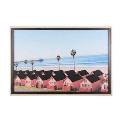 14107 - Oceanside by White Rock Girl a Hand Embellished Textured Framed Photo Art Print Matted under Glass
