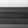 69746 - Arelius 49.5"L Rectangular Glass-Top Black-Brown Wood w/ Black Metal Base Display Coffee Table