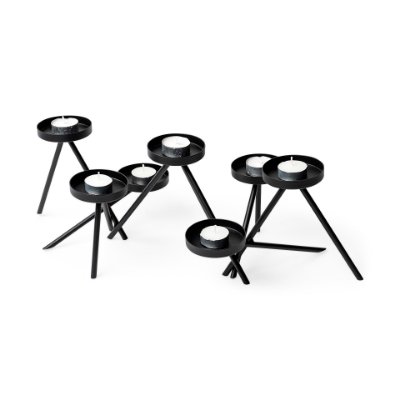 68942 - Meira Black Metal Seven Votive Table Candle Holder 