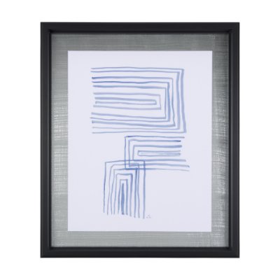 14147 - Lines I by Mercana Studio a Hand Embellished Textured Framed Art Print Matted under Glass