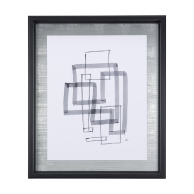 14149 - Lines III by Mercana Studio a Hand Embellished Textured Framed Art Print Matted under Glass