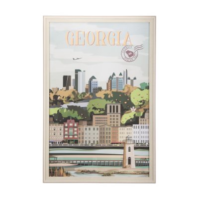 14158 - Georgia Go USA (XL) by Mercana Studio a Hand Embellished Decograph Framed Art Print under Glass