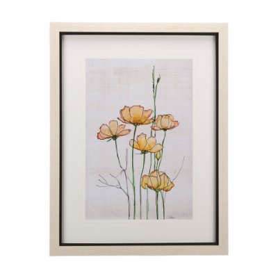 14165 - Meadow flowers III by Mercana Studio a Hand Embellished Textured Framed Art Print Matted under Glass