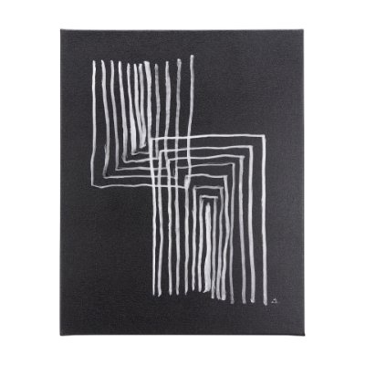 102142-L - Lines II by Mercana Studio a Hand Embellished Textured Canvas