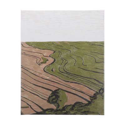 102121-L - Farmland Spring II by Mercana Studio a Hand Embellished Textured Canvas