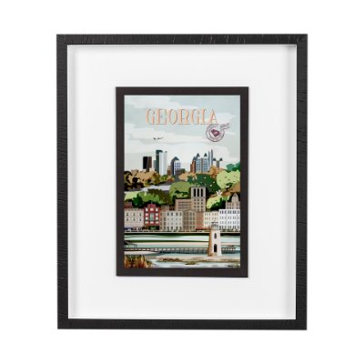 14155 - Georgia Go USA (M) by Mercana Studio a Framed Art Print Matted under Glass
