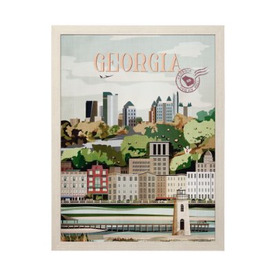 14157 - Georgia Go USA (L) by Mercana Studio a Hand Embellished Decograph Framed Art Print