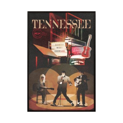 14160 - Tennessee Go USA (SM) by Mercana Studio a Hand Embellished Decograph Framed Art Print