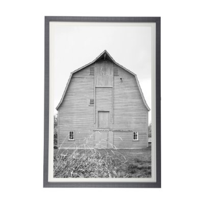 14180 - Grey & White Barn Ii by Mercana Studio Hand Embellished Textured Framed Photo Art Print Matted under