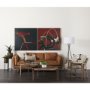 69619 - Brooks 90.2L x 34.8W x 33.5H Cognac Brown Faux Leather Three Seater Sofa W/ Medium Brown Wooden Legs