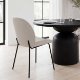 69284 - Inala White Fabric Seat Black Metal Frame Dining Chair