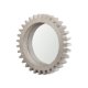 37247 - Sundance Cog 26" Round Grey Wood Frame Mirror