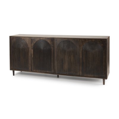 69955 - Tucker Dark Brown w/ Carved Arch Pattern 4 Door Sideboard