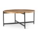 70062 - Marquisa 42" Round Medium Brown Wood W/Black Metal Large Coffee Table