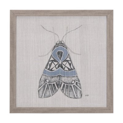14309 - Moth Blue II by Mercana Studio a Hand Embellished Textured Framed Art Print
