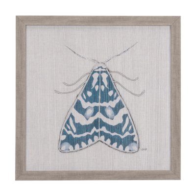 14310 - Moth Blue III by Mercana Studio a Hand Embellished Textured Framed Art Print