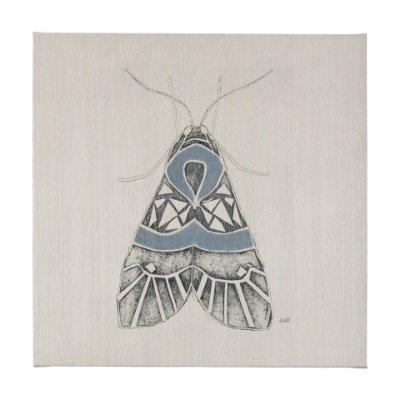 102215-L - Moth Blue II by Mercana Studio a Hand Embellished Textured Canvas
