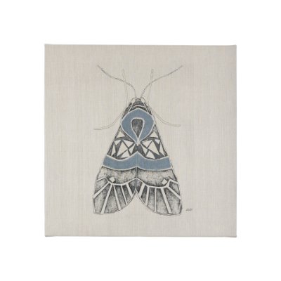 102215-S - Moth Blue II by Mercana Studio a Hand Embellished Textured Canvas