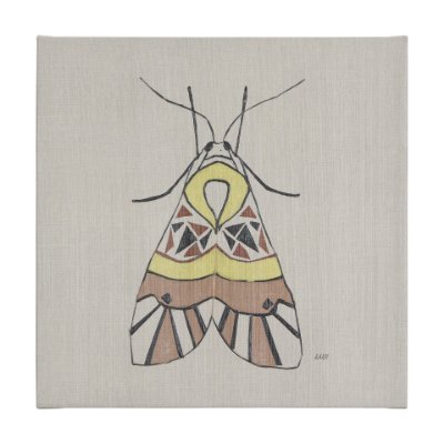 102218-L - Moth II by Mercana Studio a Hand Embellished Textured Canvas