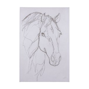 Thoroughbred III by Mercana Studio a Hand Embellished Textured Canvas