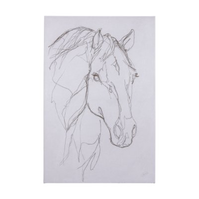102222-L - Thoroughbred III by Mercana Studio a Hand Embellished Textured Canvas