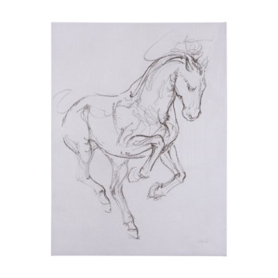 102226-L - Horse I by Mercana Studio a Hand Embellished Textured Canvas