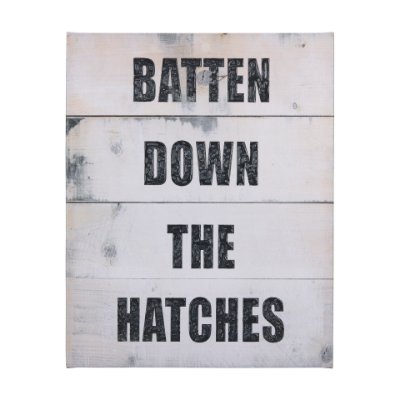 102183-L - Batten Down The Hatches  by Mercana Studio a Hand Embellished Textured Canvas