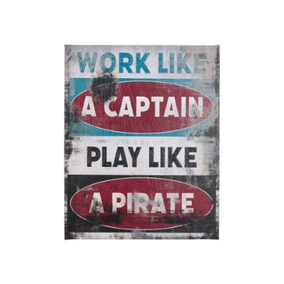 102184-S - Work Like a Captain by Mercana Studio a Hand Embellished Textured Canvas