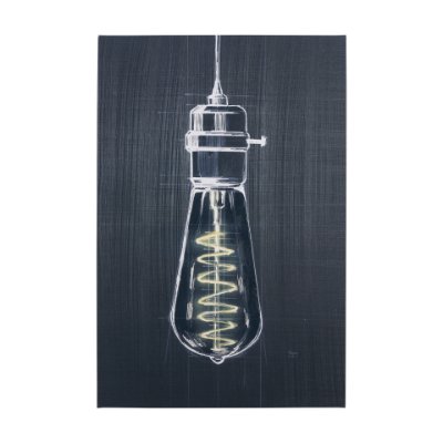 102187-L - Bright Idea I by Mercana Studio a Hand Embellished Textured Canvas