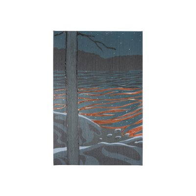 102209-S - Sea bay at nitght I by Mercana Studio a Hand Embellished Textured Canvas