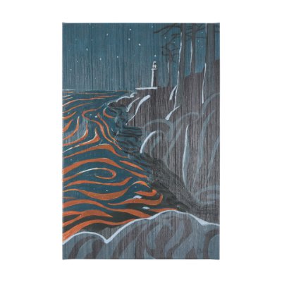 102211-L - Sea bay at nitght III by Mercana Studio a Hand Embellished Textured Canvas